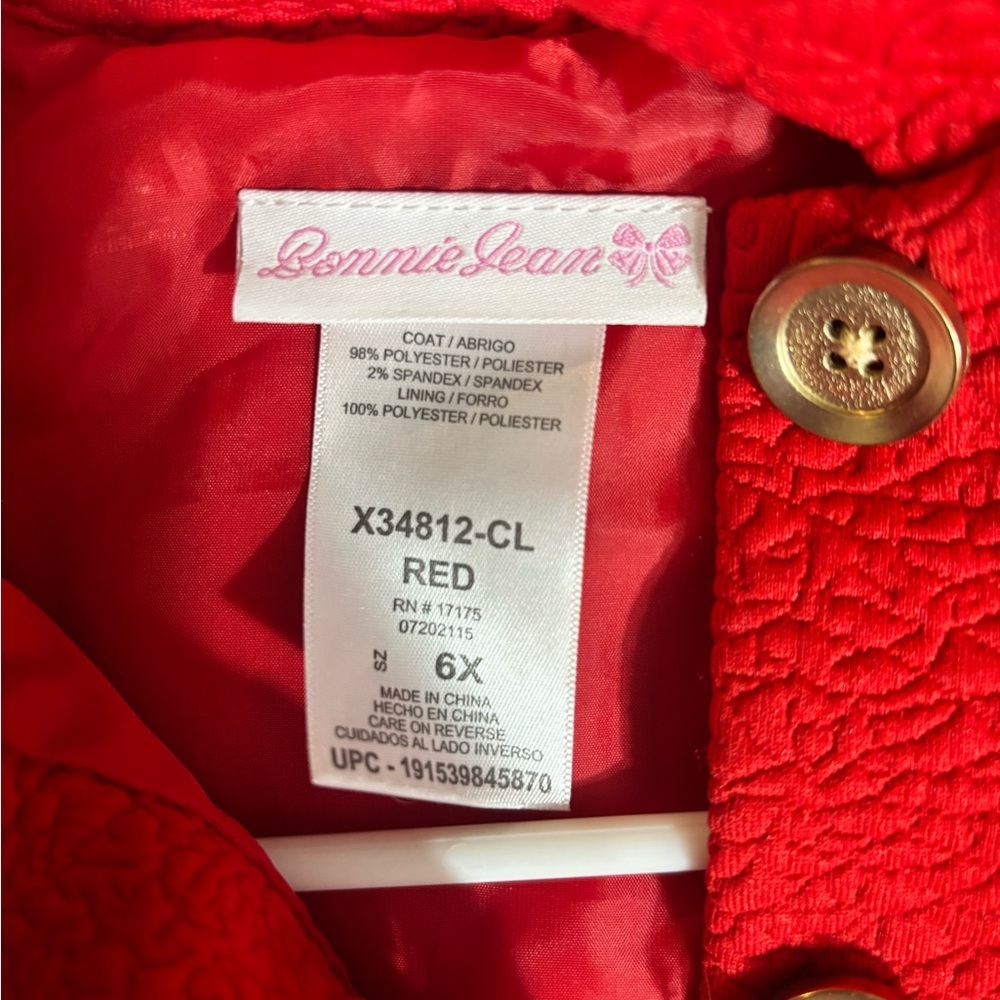 Bonnie Jean Vibrant Red Textured Dress - Picture 4 of 5